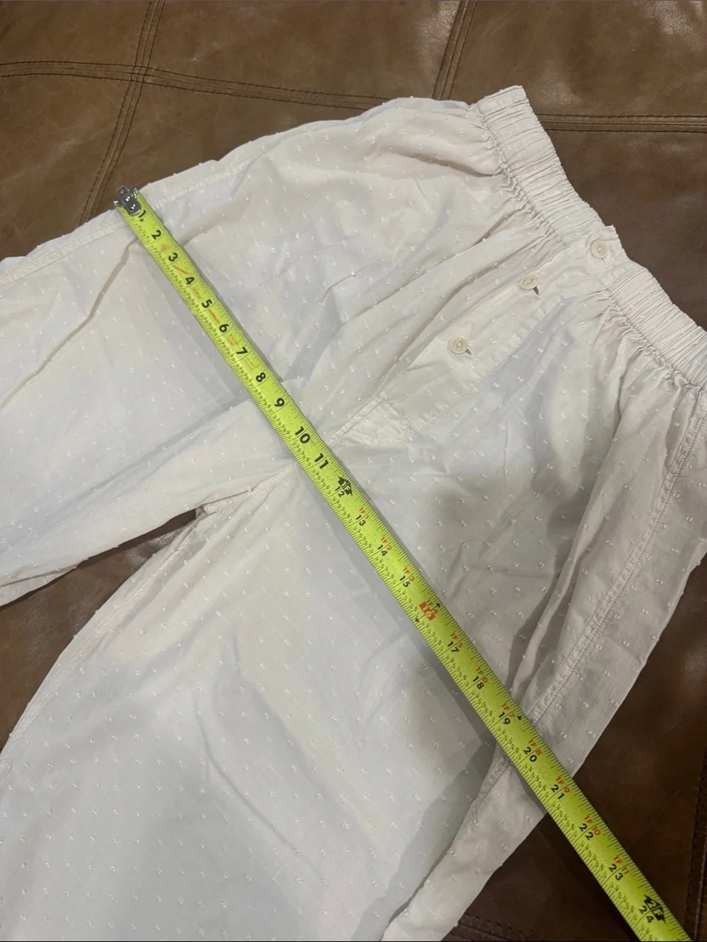 Rudy Jude Tony Swiss Dot Natural Wide-Leg Cotton Gauzy Lounge Trousers Small